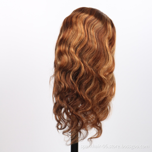 SPARK Remy Glueless Lace Frontal Wig Ombre Human Hair Wigs PrePlucked Cuticle Aligned Brazilian Highlight Full Lace Front Wigs